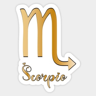 Scorpio Zodiac Sign golden Sticker